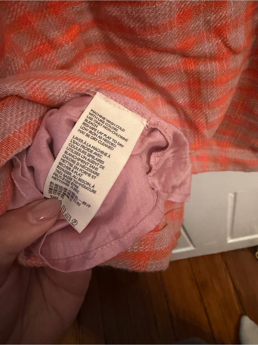 Free People Pink & Orange Plaid Mini Dress - Square Neck - Picture 8 of 8